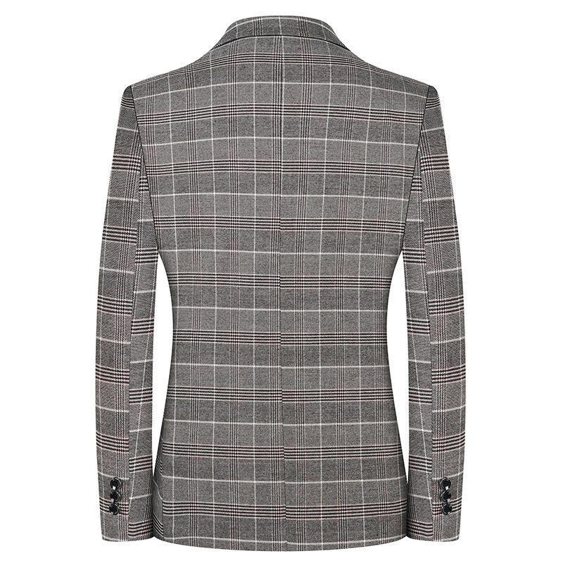 Lente En Herfst Dunne Mannen Blazers Casual Plaid Losse Slim Fit Knappe Trend