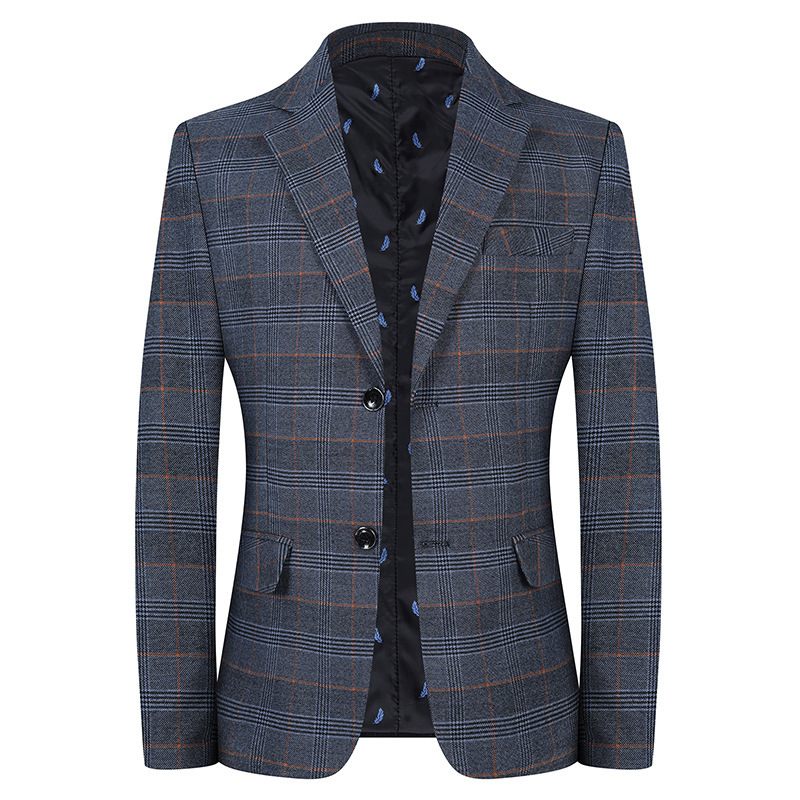 Lente En Herfst Dunne Mannen Blazers Casual Plaid Losse Slim Fit Knappe Trend