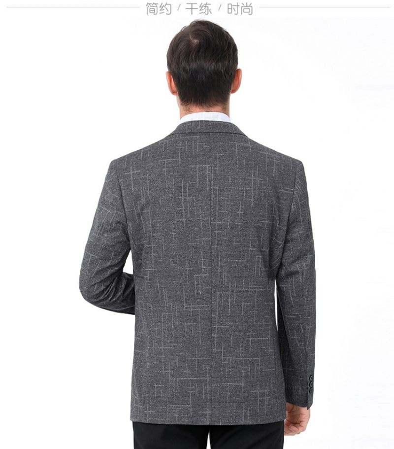 New Men's Blazers Slim Single-breasted Two Buttons Grey