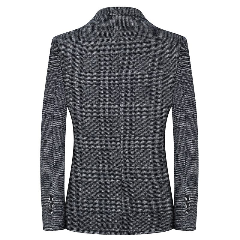 Nieuw Herenjack Geruit Casual Blazer Jack Met Dubbele Knoop En Opgestikte Zak