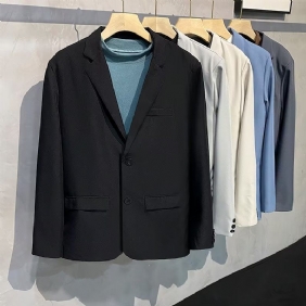 Voor- En Najaar Nieuwe Ademende Tweeknopen Slim-fit Dunne Single-breasted Blazer Heren