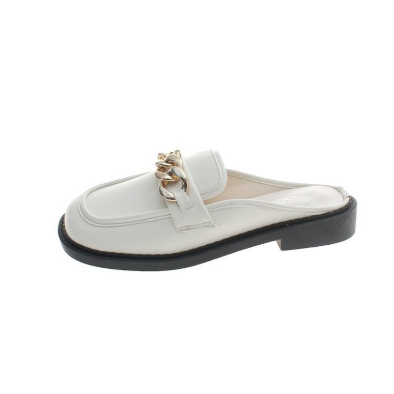 Grote Maat Baotou Slippers Dames Zomer 2024 Nieuwe Ketting Muller Schoenen Mode Dikke Bodem Sandalen