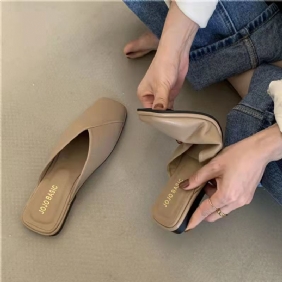 Half Bag Sandalen Slippers Baotou Vrouwen Nieuwe Vier Seizoenen Platte Zachte Bodem Muilezels