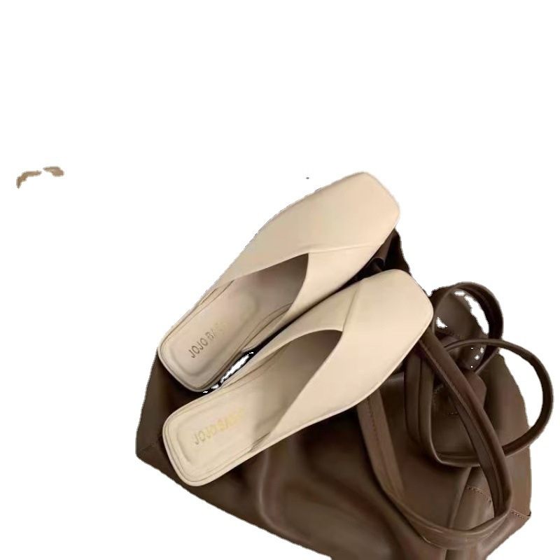 Half Bag Sandalen Slippers Baotou Vrouwen Nieuwe Vier Seizoenen Platte Zachte Bodem Muilezels