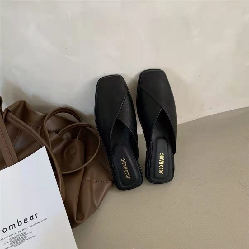 Half Bag Sandalen Slippers Baotou Vrouwen Nieuwe Vier Seizoenen Platte Zachte Bodem Muilezels