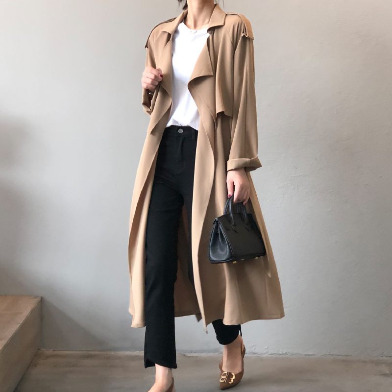 2024 Fashion Temperament Dames Trenchcoat Retro Losse Jas