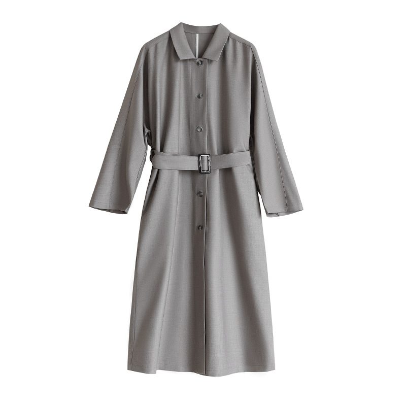 Dames Lange Trenchcoat Met Vetersluiting