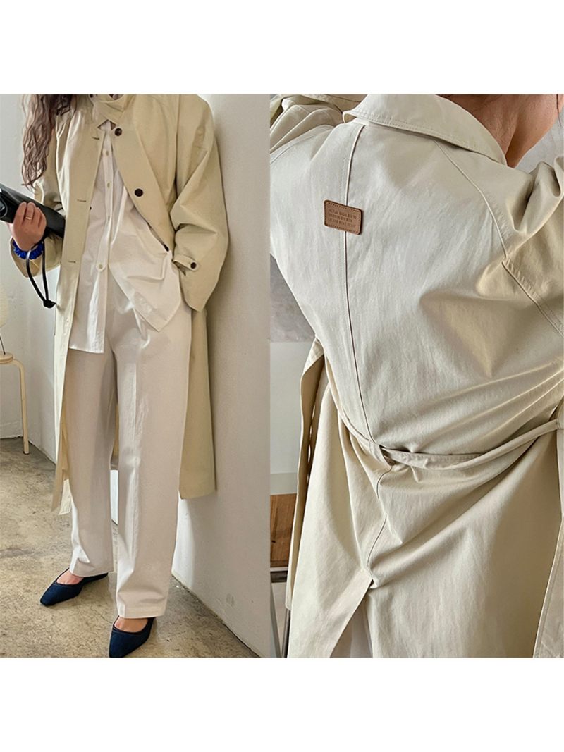 Dames Revers Trenchcoat 2024 Losse Single-breasted Jas