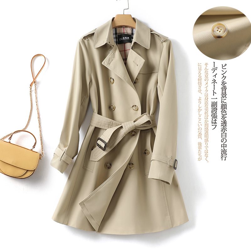 Dames Trenchcoat 2024 Halflange Temperament Mode Jas