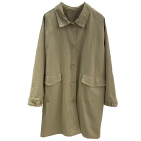 Halflange Trenchcoat Voor Dames 2024 Losse Jas