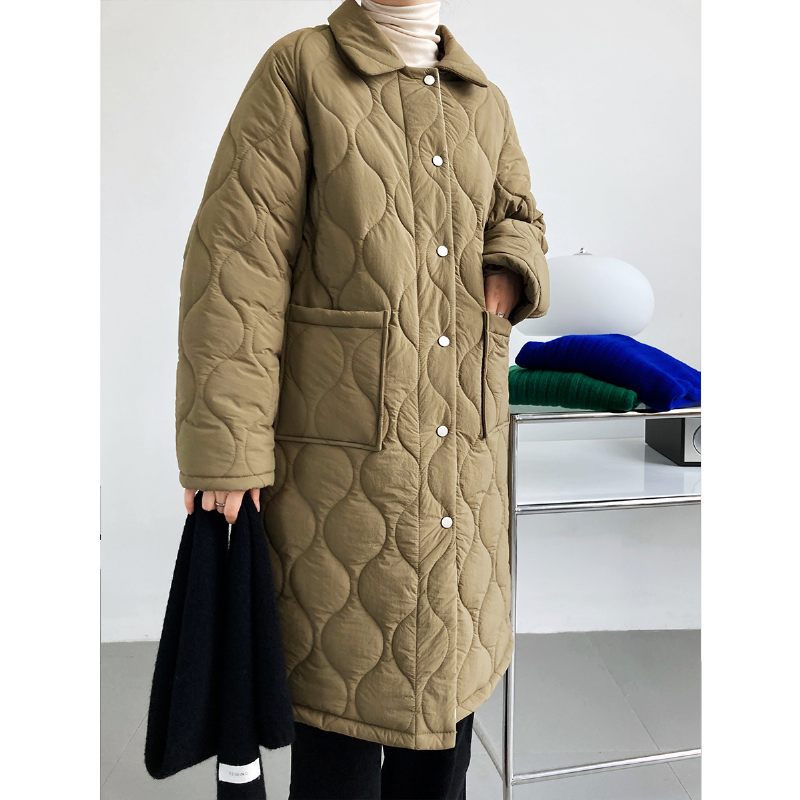 Lingge Cotton Coat Dames Halflange 2024 Trend