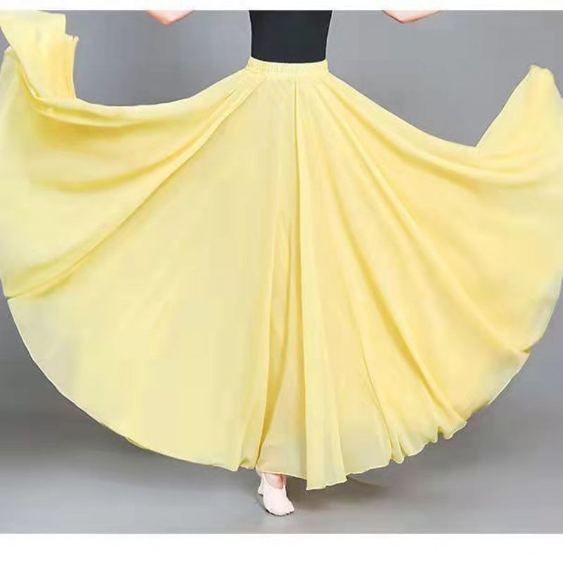 2024 Chiffon Dubbellaagse Rok Swing Rok Casual Strand Lange Rok