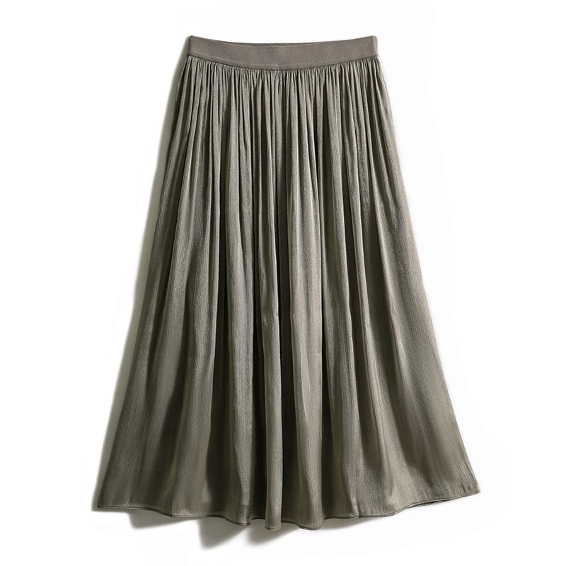 2024 Hoge Taille Rok Retro Mode Zijdeachtige Rok Temperament