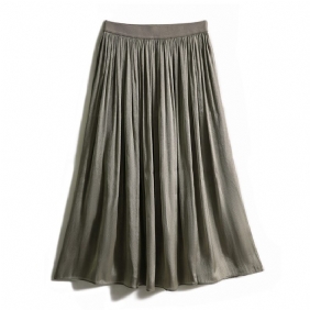 2024 Hoge Taille Rok Retro Mode Zijdeachtige Rok Temperament