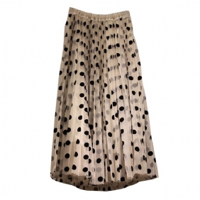 2024 Mesh Polka Dot Puffy Rok Westerse Stijl Hoge Taille