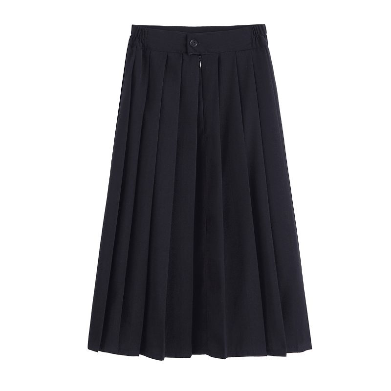 2024 Plooirok Donkerblauwe Elastische Taille Rok