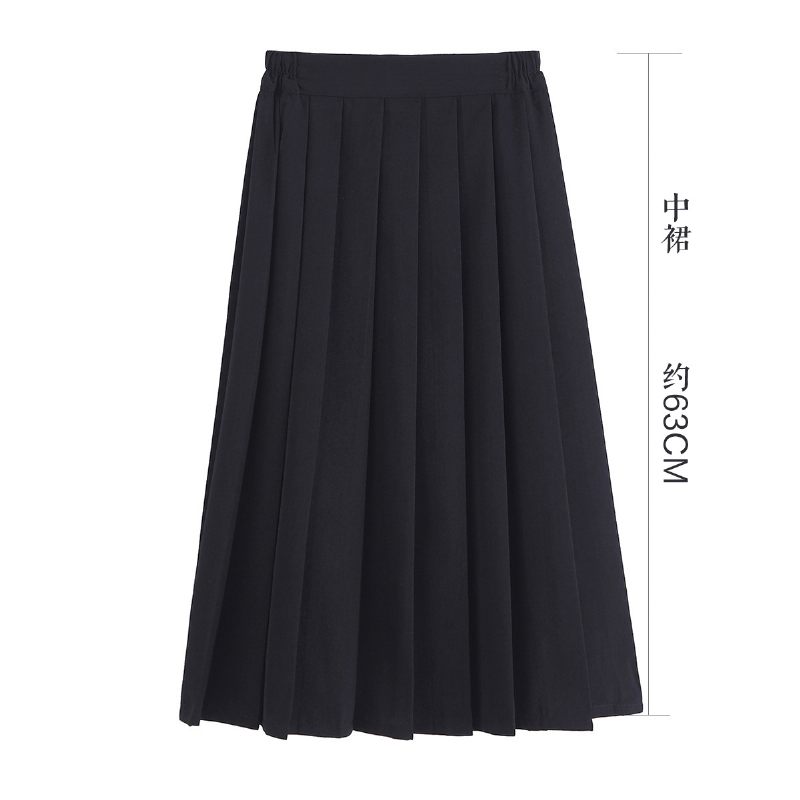 2024 Plooirok Donkerblauwe Elastische Taille Rok