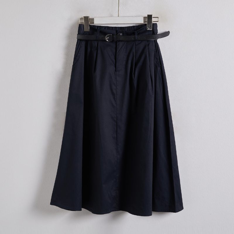 Halflange Casual Rok Met Hoge Taille In Effen Kleur