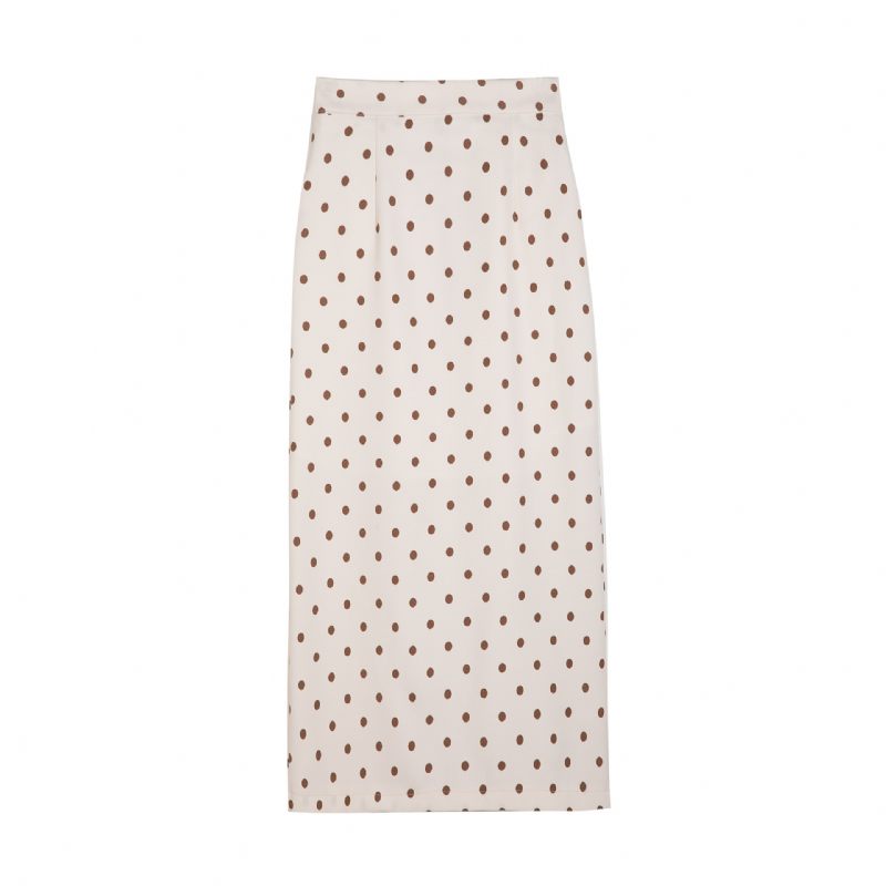 Polka Dot Rok Halflang 2024 Hoge Taille Recht