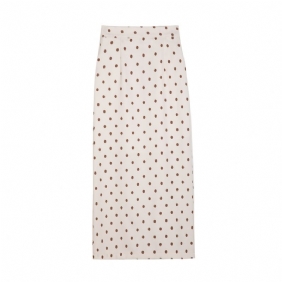 Polka Dot Rok Halflang 2024 Hoge Taille Recht