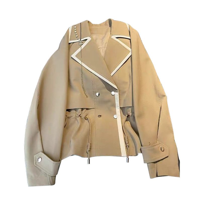 2024 Kaki Trenchcoat Dames Lente En Herfst Korte Jas