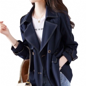 Damesmode Korte Trenchcoat Temperament Lange Mouwen