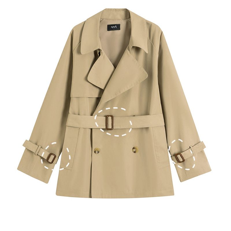 Kaki Dames Trenchcoat 2024 Trendy Korte Dunne Jas