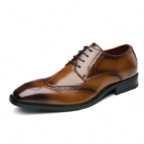 2024 Echte Business Gesneden Brogue Schoenen Echt Leer Formele Kleding Heren Veterschoenen Derby Spitse Neus Oxford