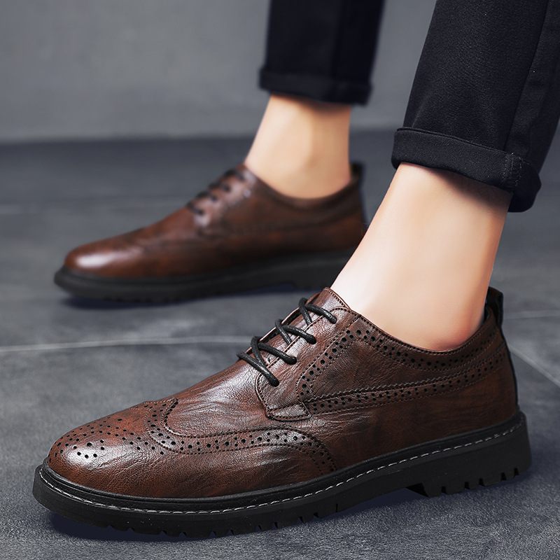 2024 Four Seasons Fashion Herenschoenen Brogue Schoenen Trendy Jeugd Voor Heren