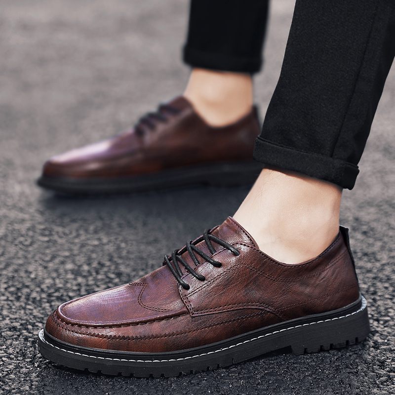 2024 Lente Casual Heren Dress Schoenen Brogue Trendy Platte