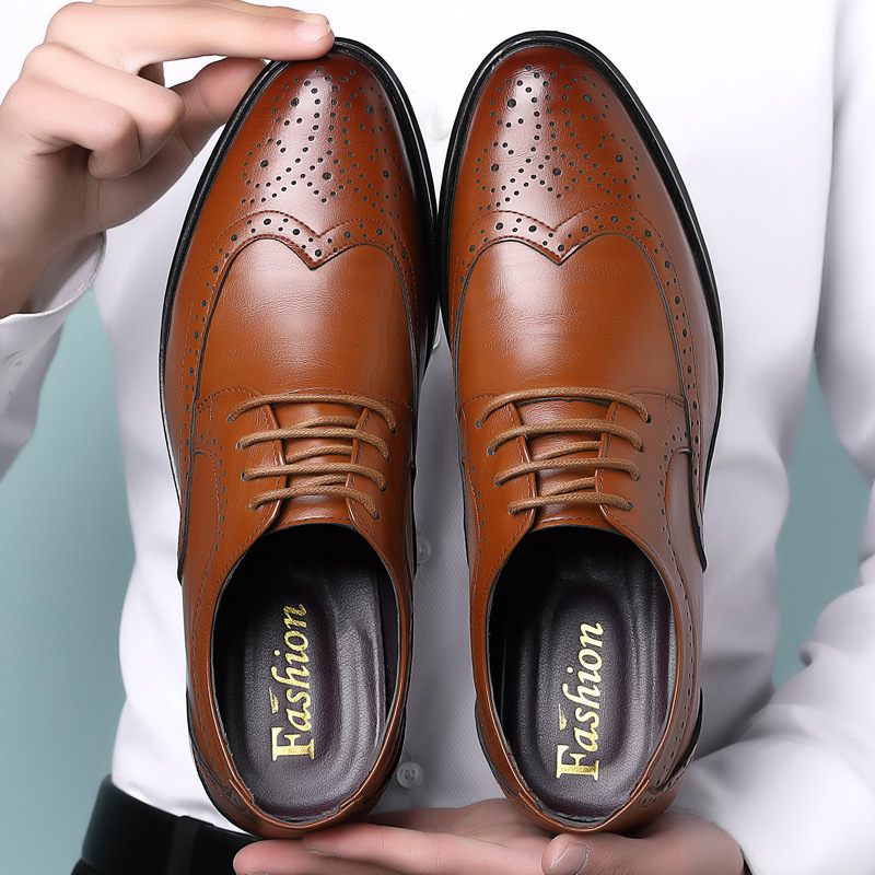 2024 Lente Nieuwe Brogue Schoenen Heren Jurk Mannen Grote Maat Business Casual Dress Trend Herenschoenen 45-46-47