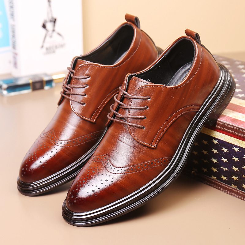 2024 Lente Nieuwe Brogue Schoenen Heren Jurk Mannen Grote Maat Business Casual Dress Trend Herenschoenen 45-46-47