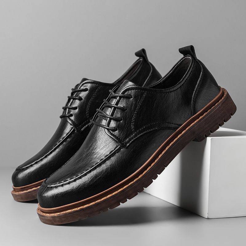 2024 Lente Nieuwe Mode Geklede Schoenen Brogue Heren Casual Retro Lederen Martin Laarzen