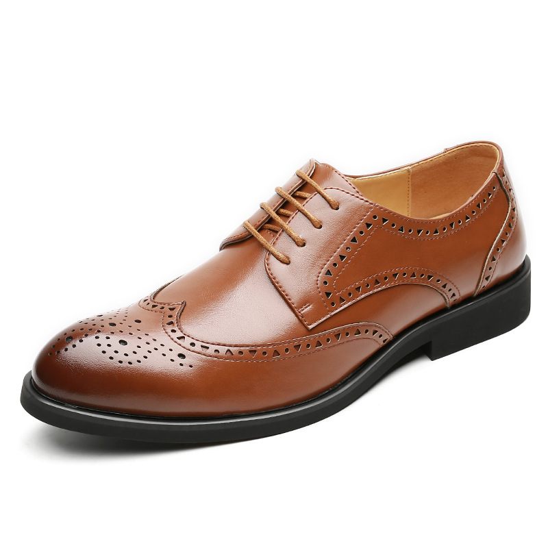 2024 Nieuwe Heren Zakelijke Formele Jurk Mode Geklede Schoenen Casual Retro Brogue Herenschoenen Platte