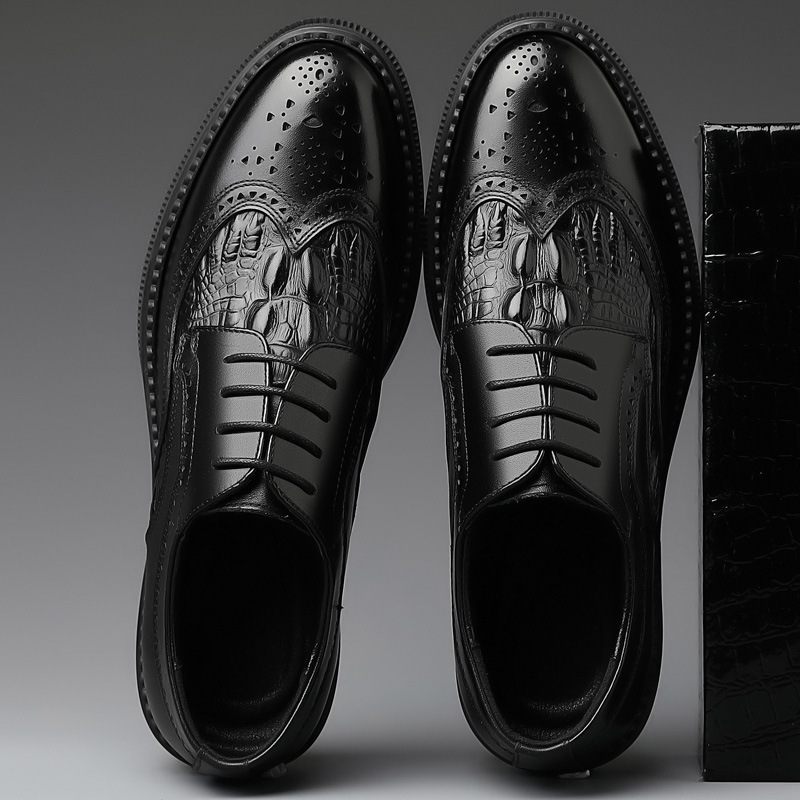 2024 Nieuwe Herfst Herenschoenen Leer Business Casual Brogue Schoenen Geklede Heren High-end Trouwschoenen