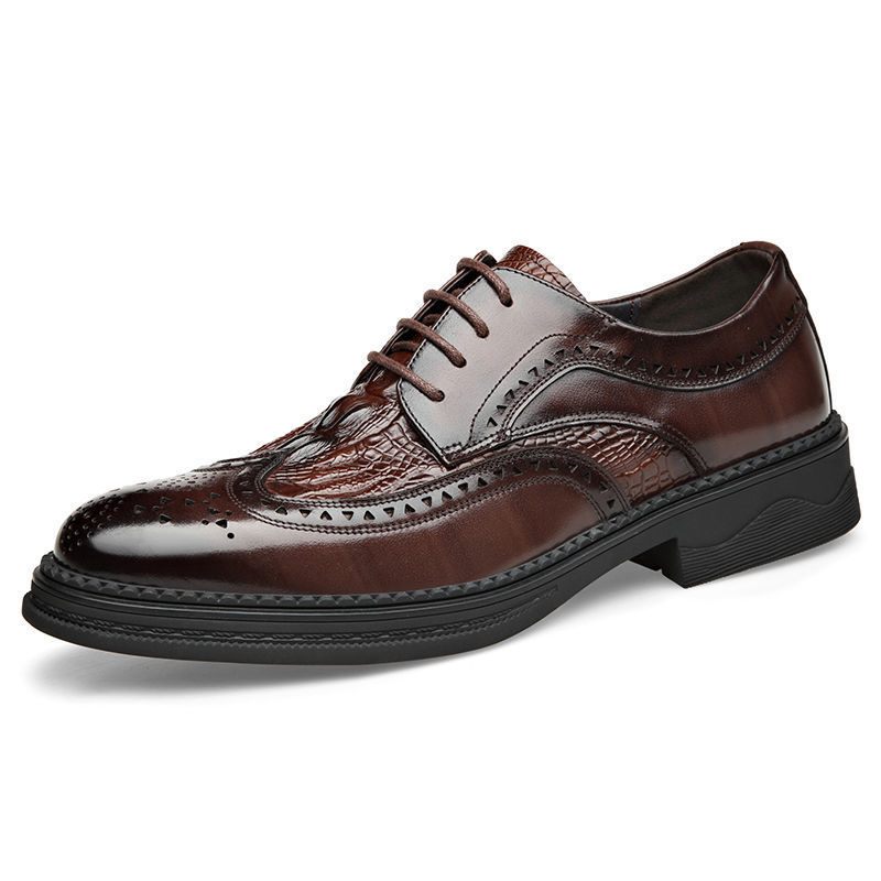 2024 Nieuwe Herfst Herenschoenen Leer Business Casual Brogue Schoenen Geklede Heren High-end Trouwschoenen