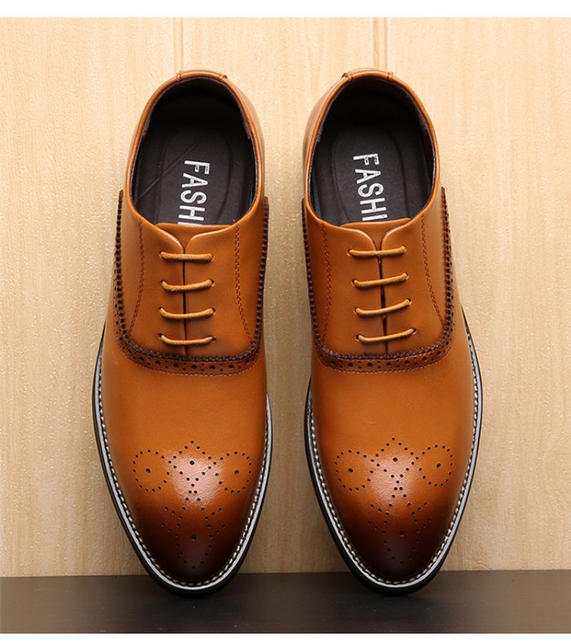 Brogue Schoenen Gesneden Heren Geklede Zakelijke Derby Herenschoenen Handgemaakte Puntige Retro Trouwschoenen Trendy