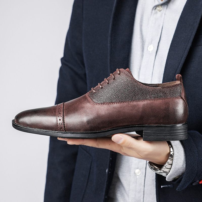 Brogue Schoenen Herenschoenen Lente Retro Zakelijke Jurk Lederen Bruiloft Bruidegom Man