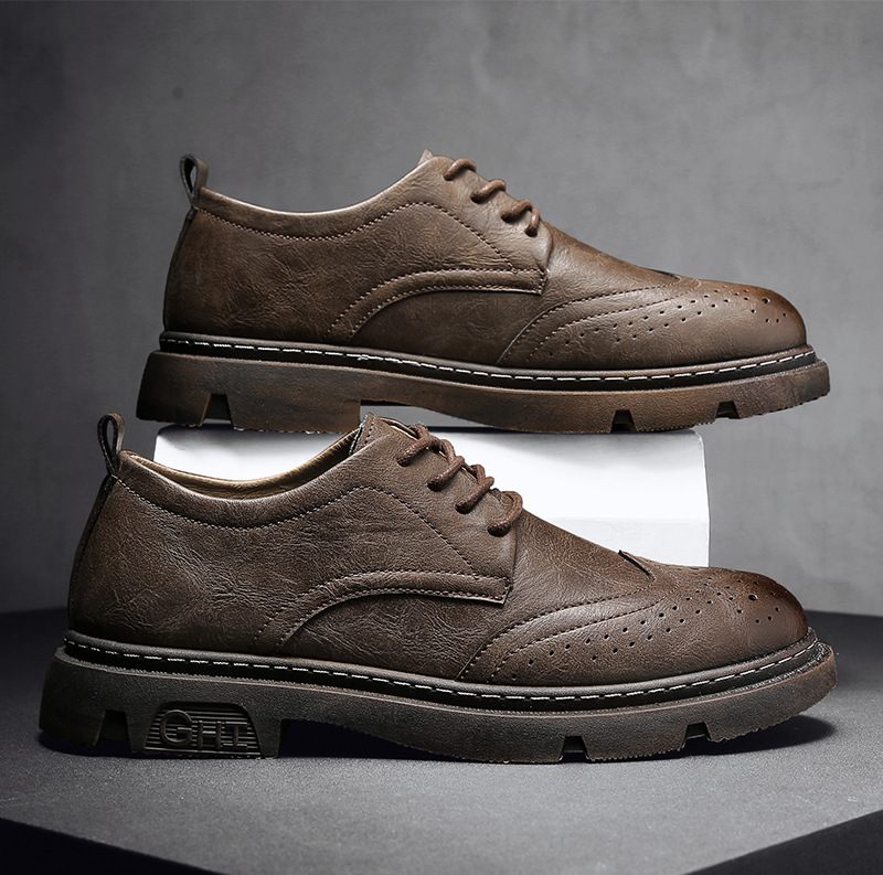 Brogue Schoenen Martin Laarzen Low-top Geklede Zwart Heren Lente Tooling Herenschoenen Casual Klassiek Vier Seizoenen