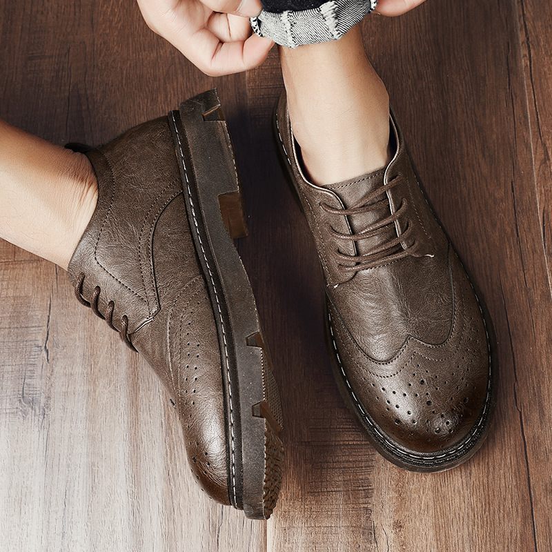 Brogue Schoenen Martin Laarzen Low-top Geklede Zwart Heren Lente Tooling Herenschoenen Casual Klassiek Vier Seizoenen