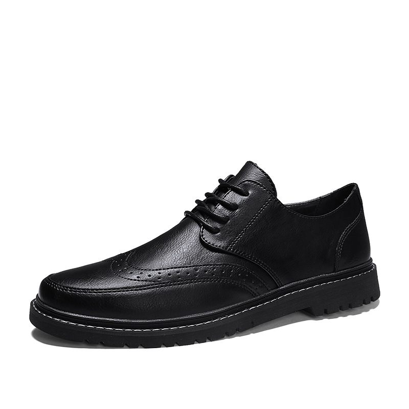 Casual Business Geklede Schoenen Heren 2024 Brogue Meeting Nieuwe Platte