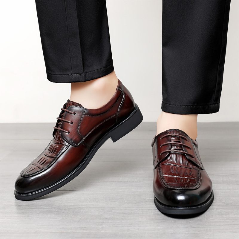 Echt Lederen Herenschoenen Koeienhuid Lente En Herfst Nieuwe Formele Jurk Bruiloft Bruidegom Schoenen High-end Heren Business Casual Kleding