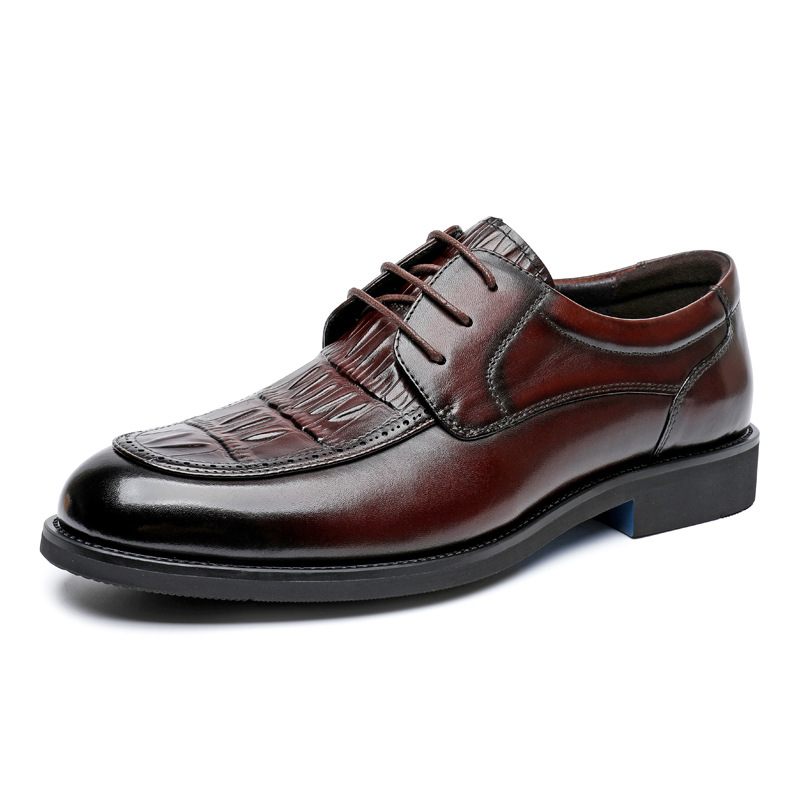 Echt Lederen Herenschoenen Koeienhuid Lente En Herfst Nieuwe Formele Jurk Bruiloft Bruidegom Schoenen High-end Heren Business Casual Kleding