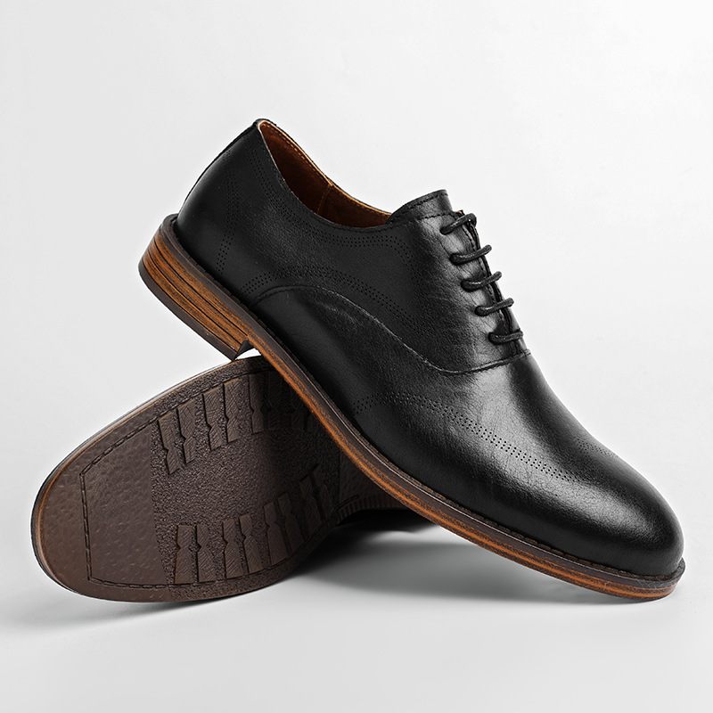 Formele Herenschoenen Retro Derbyschoenen Lederen Business Baotou Jeugd Grote Maat Kleding