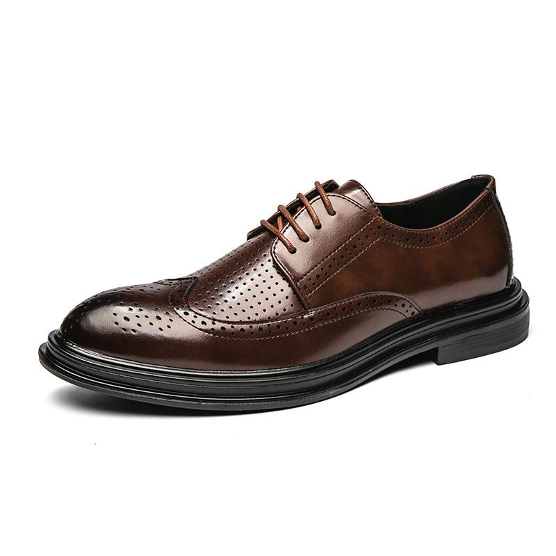 Grote Maat 46 Brogue Schoenen Gesneden Herenschoenen Zomer Holle Ademende Herenkapper Trend Business Casual