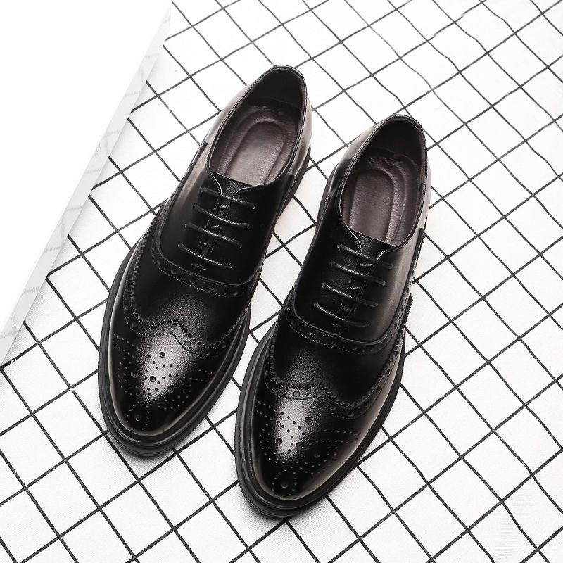 Heren Retro Zakelijke Formele Jurk Mode Geklede Schoenen Casual Platte Brogue Trendy