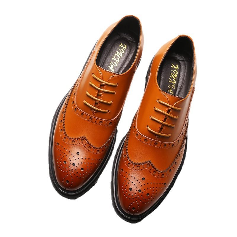 Heren Retro Zakelijke Formele Jurk Mode Geklede Schoenen Casual Platte Brogue Trendy