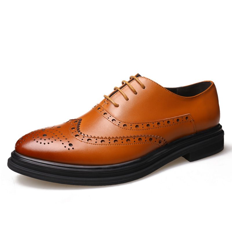 Heren Retro Zakelijke Formele Jurk Mode Geklede Schoenen Casual Platte Brogue Trendy