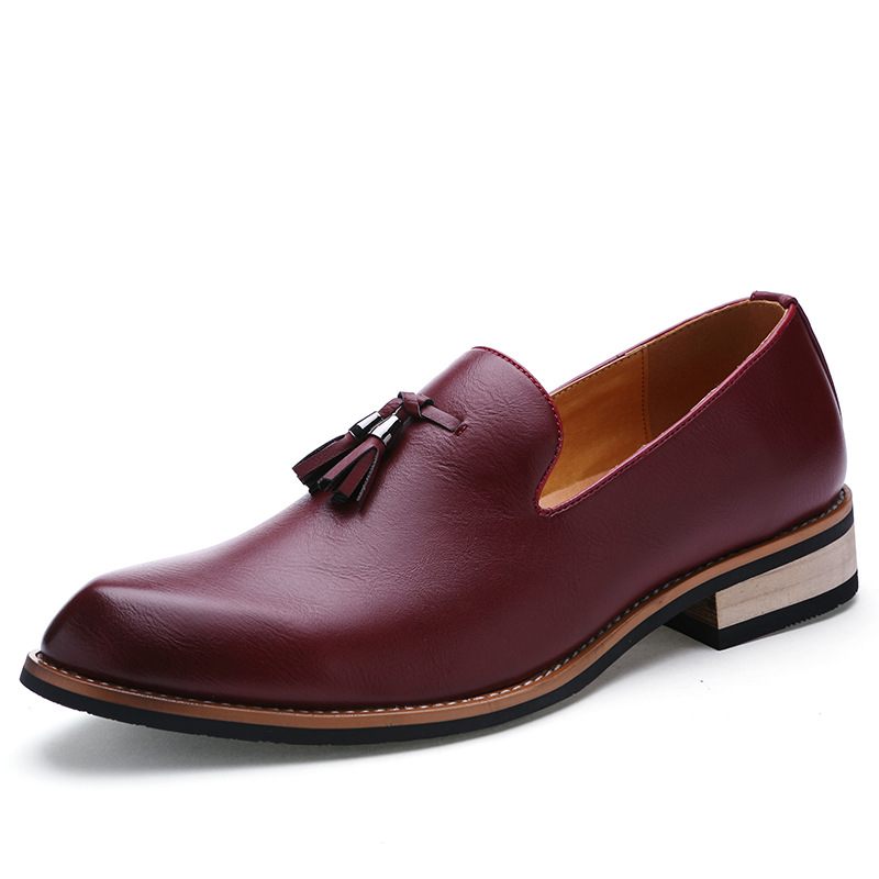 Herfst Nieuwe Brogue Schoenen Casual Loafers Mannen Kapper Puntige Teen Kleding Heren Rijschoenen Tij