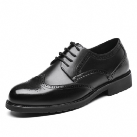 Koeienhuid Heren Geklede Schoenen Leer Business Casual Zachte Zool Brogue Gesneden Werkkleding Herenschoenen